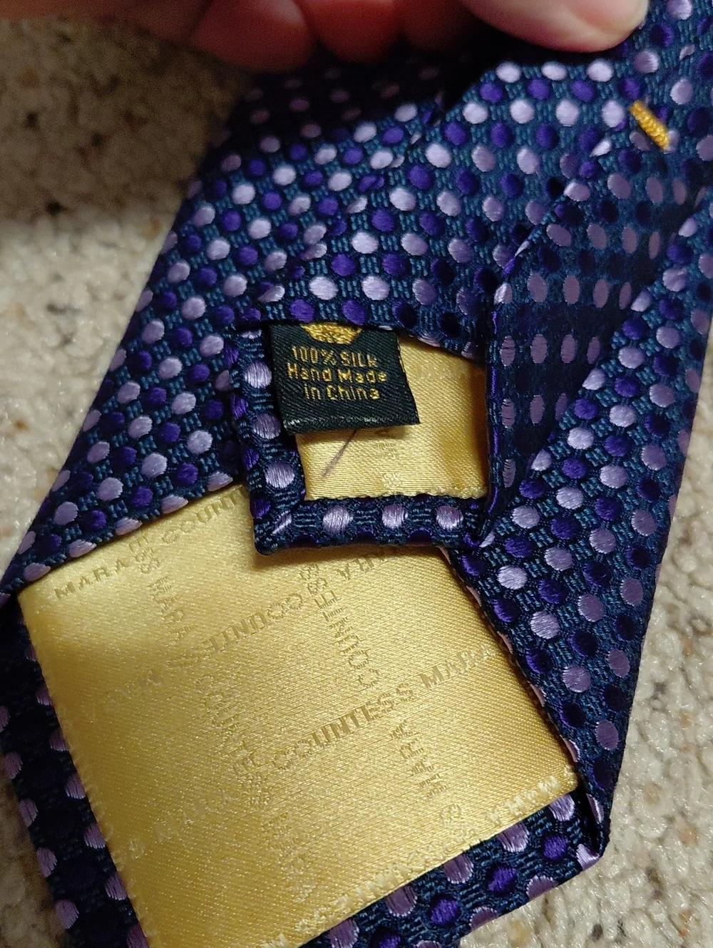 Countess Mara Purple Polka Dot Men’s Silk Tie